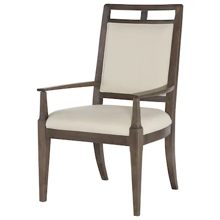 Contemporary Wood Back Arm Chair